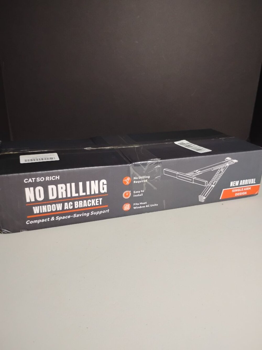 Cat So Rich No Drill Window AC Bracket Single Arm Support Holds 165 Ibs